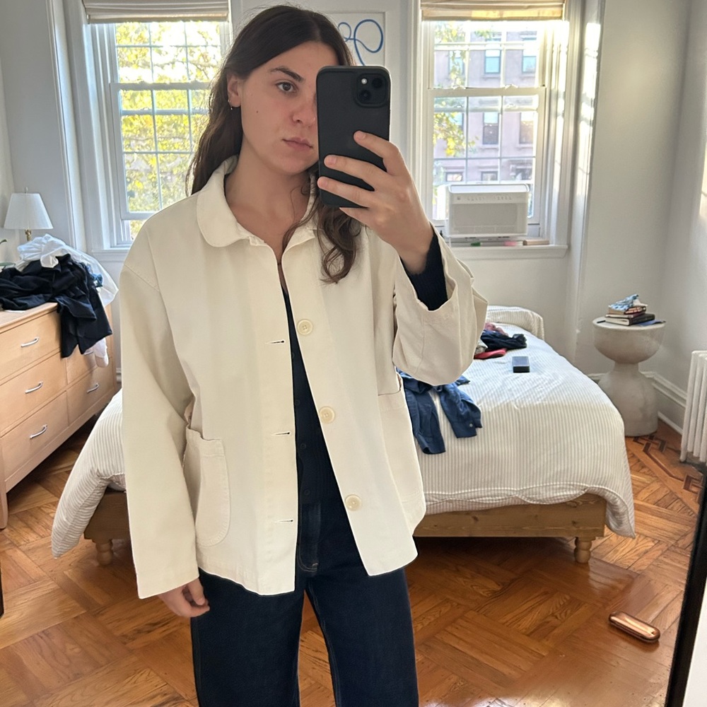 Olderbrother cream jacket with Peter Pan collar